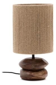 Lampa stołowa z litego drewna akacjowego w ciemnym naturalnym kolorze (wysokość 43 cm) Kor – Kave Home