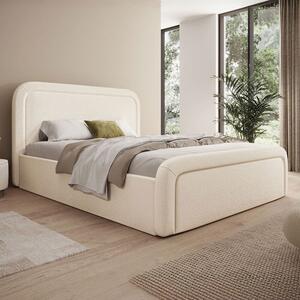 MebleMWM Łóżko tapicerowane z pojemnikiem SFG0154 | 140x200 | Boucle | Cream #33