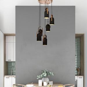 Lampa wisząca Esra Avonni, możliwość ściemniania, czarny, salon / jadalnia, metal