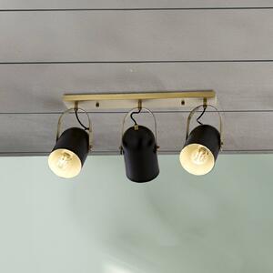 Avonni Lampa sufitowa Esra, czarna, długość 45 cm, metalowa, 3-punktowa