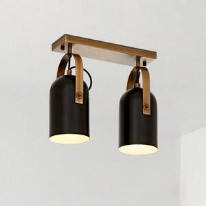 Avonni Lampa sufitowa Esra, czarna, długość 32 cm, metalowa, 2-punktowa