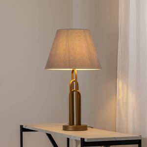 Lampa stołowa Lazar Avonni, aluminiowy / szary / cynkowy, salon / jadalnia, tkanina / materiał / jedwab