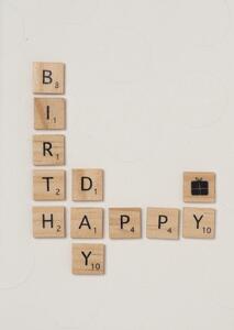 Kartka okolicznościowa Happy Birthday Wooden letters RAEDER