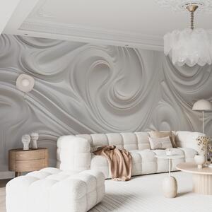 Fototapety Biała abstrakcyjna sztuka nowoczesna z płynnymi wirami i falami, gładka tekstura, elegancki, Fototapety Abstrakcja, w09059 : Uwalls.pl