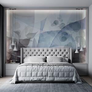 Fototapety Abstrakcyjna ilustracja botaniczna z liśćmi eukaliptusa i geometrycznymi kształtami w, Fototapety Abstrakcja, w09061 : Uwalls.pl