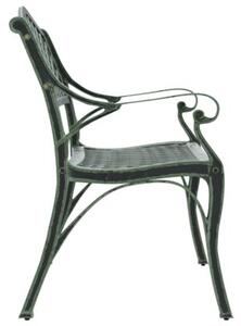 Ławka ogrodowa, 102 cm, odlew aluminium, zielona