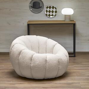 Kremowy fotel bubble z tkaniny boucle | Umeblowana.com