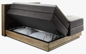 Łóżko boxspring z pojemnikiem na pościel, Moneta 180 ciemna