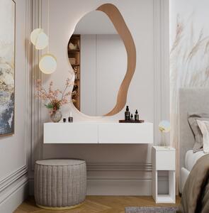 Biała wisząca toaletka z szufladami 110x40 cm | Umeblowana.com