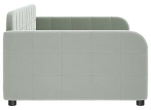 Sofa z funkcją spania, jasnoszara, 100x200 cm, obita aksamitem