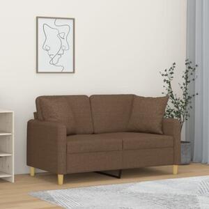 Sofa 2-osobowa z poduszkami, brÄ zowa, 120 cm, tkanina