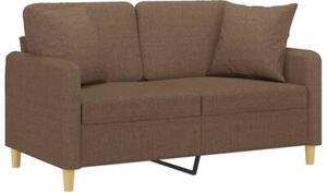 Sofa 2-osobowa z poduszkami, brÄ zowa, 120 cm, tkanina