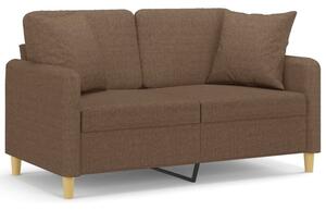 Sofa 2-osobowa z poduszkami, brÄ zowa, 120 cm, tkanina