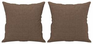 Sofa 2-osobowa z poduszkami, brÄ zowa, 120 cm, tkanina