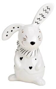 Ceramiczny zajęczek BUNNY FRONT 12 cm biały