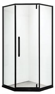 Szklana kabina prysznicowa pięciokątna czarna LOFT 80 185 cm