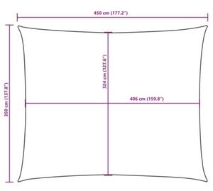 Prostokątny żagiel ogrodowy, tkanina oxford, 3,5x4,5 m, beżowy