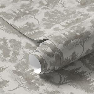Tapety Zamek w lesie w szaro-beżowym stylu, Tapety las, Tapety Drzewa, a00130 : Uwalls.pl
