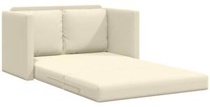 Sofa podÅogowa 2-w-1, kremowa, 112x174x55 cm, sztuczna skÃ³ra