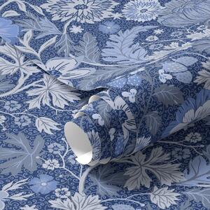 Tapety Niebieski nadruk botaniczny w stylu vintage, Tapety Angielskie, a00145v2 : Uwalls.pl