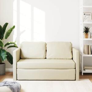 Sofa podÅogowa 2-w-1, kremowa, 112x174x55 cm, sztuczna skÃ³ra