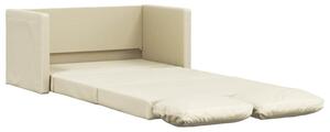 Sofa podÅogowa 2-w-1, kremowa, 112x174x55 cm, sztuczna skÃ³ra