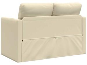 Sofa podÅogowa 2-w-1, kremowa, 112x174x55 cm, sztuczna skÃ³ra