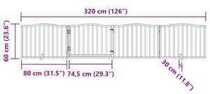 Składana bramka dla psa, z drzwiami, 4 panele, 320 cm