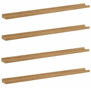 Modularna drewniana półka ścienna 4-półkowa brązowa