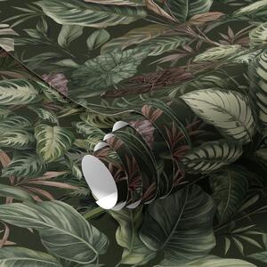 Tapety Tropikalna zieleń w stylu botanicznym vintage, Tapety Z kwiatami, a00165 : Uwalls.pl