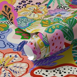 Tapety Abstrakcyjny kwiatowy nadruk w stylu pop-art, Tapety Z kwiatami, a00167 : Uwalls.pl