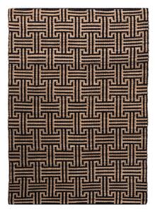Czarno-naturalny dywan z mieszanki juty tkany ręcznie 160x230 cm Meander Jute – Flair Rugs