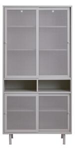 Szara metalowa szafka z drzwiami przesuwnymi 90x180x40 cm Veep – Unique Furniture