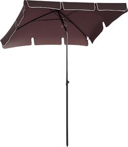 Parasol Outsunny, parasol plaowy, parasol ogrodowy, parasol balkonowy, przeciwsoneczny, skadany, kawowo-brzowy