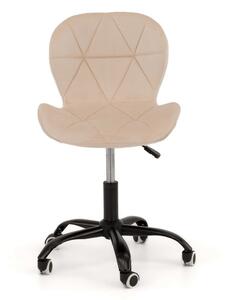 EMWOmeble Krzesło obrotowe ART118S / beżowy welur, noga czarna
