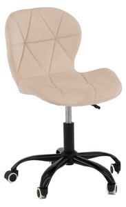 MebleMWM Krzesło obrotowe beżowe ART118S / welur, noga czarna