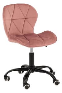 MebleMWM Krzesło obrotowe ciemny róż ART118S / welur, noga czarna