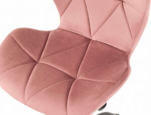EMWOmeble Krzesło obrotowe ART118S / ciemny róż welur, noga czarna