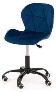 EMWOmeble Krzesło obrotowe ART118S / granatowy welur, noga czarna