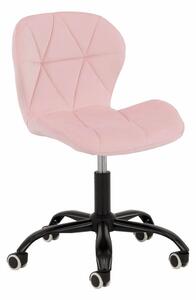 MebleMWM Krzesło obrotowe jasnoróżowe ART118S / welur, noga czarna