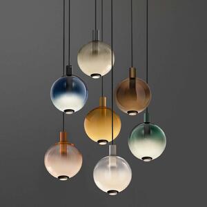 OLEV Lampa wisząca szklana Beam Stick Nuance, możliwość ściemniania, brązowy / rdzawy, salon / jadalnia, szkło, design