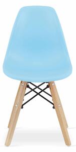 MebleMWM Krzesełka skandynawskie ZUBI 3698 niebieskie, nogi drewniane / 4 sztuki