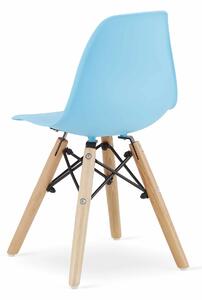 MebleMWM Krzesełka skandynawskie ZUBI 3698 niebieskie, nogi drewniane / 4 sztuki