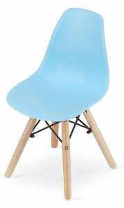 EMWOmeble Krzesełka skandynawskie ZUBI 3698 niebieskie, nogi drewniane / 4 sztuki