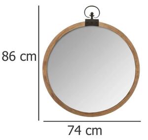 Lustro ścienne, okrągłe, dekoracyjne w oprawie MDF, Ø 74 cm