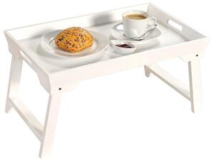 Elegancki stolik rozkładany, stolik drewniany, taca śniadaniowa, taca do łóżka, stolik na łóżko, KESPER