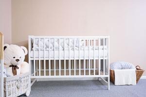 Łóżeczko dla dzieci New Baby POLLY biało-szare