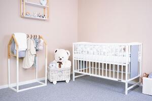 Łóżeczko dla dzieci New Baby POLLY biało-szare