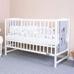 Łóżeczko dla dzieci New Baby POLLY Zebra biało-szare