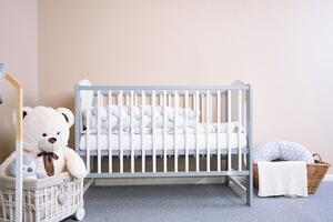 Łóżeczko dla dzieci New Baby ELSA biało-szare